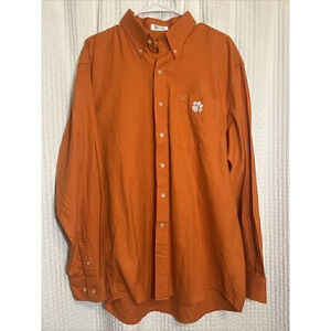 Cutter & Buck Mens Clemson Tigers Long Sleeve Button Up Shirt Size Large Paw V5